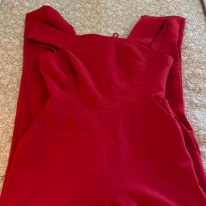 Bcbgmaxazria red jumpsuit